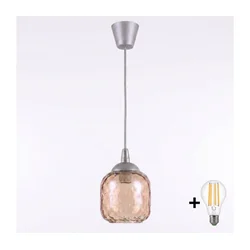 Brilagi - LED luster na sajli GLASS 1xE27/60W/230V prečnik 14 cm srebrna/zadimljeno-smeđa