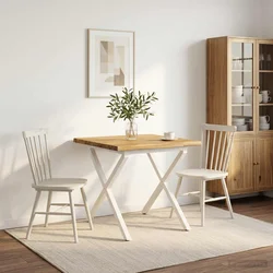 vidaXL Jedilna miza z naravno robom 80 x 80 x 75 cm