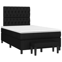Vidaxl Box spring postelja z vzmetnico črna 120x190 cm blago