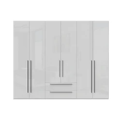 JELA PLAKAR P62/PN - kolekcija Piano - Kristalno bela/Kristalno Bela HG Lak - 272x224x56 cm