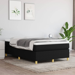Okvir za krevet s oprugom crni 120 x 200 cm od tkanine