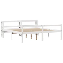Krevet za starije s uzglavljem bijeli 200x200 cm borovina