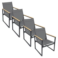 Gardenson Set Vrtnih Stolov Volasi, Antracit, 4 Kos