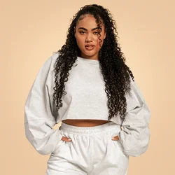 GymBeam Women‘s Bliss Cropped Sweatshirt Grey - BeastPink XS