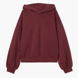 Cropp - Dukserica oversize s kapuljačom - bordo