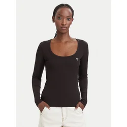 Guess Bluza V4BP07 K8RT2 Temno rjava Slim Fit