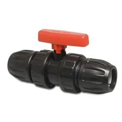 shumee Krogelni ventil PP 25 mm objemka 10 bar DN20 črn tip Safe 500