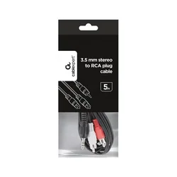 GEMBIRD - 3.5 mm stereo to RCA plug cable, 5 m