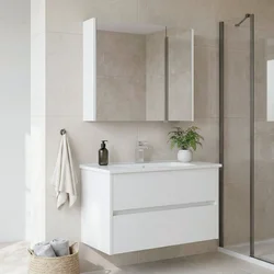 HANAH HOME Kupatilski ormarić sa umivaonikom i ogledalom (2 komada) Arno 85 786