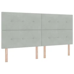 Vidaxl LED Box Spring Postelja Svetlo siva 200 x 200 cm Žamet