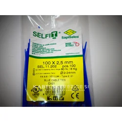 Kabelske vezice modre 100x2,5 mm - SapiSelco (1 pak/100 kos) SEL.11.202R