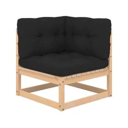 Kutna vrtna sofa s antracit jastucima od masivne borovine
