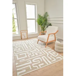 Conceptum Hypnose Tepih Moderno 3335, Pravougaoni, 100x300 cm, Krem-bež