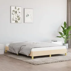 Okvir za krevet bez madraca krem 160x200 cm od tkanine