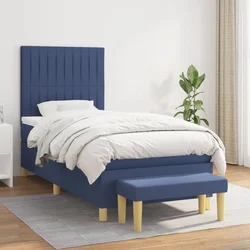 Vidaxl Box spring postelja z vzmetnico moder 80x200 cm blago