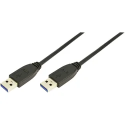 PRIKLJUČNI KABEL USB 3.0 LOGILINK, MOŠKI KONEKTOR A/MOŠKI KONEKTOR A, 1 M, ČRNE BARVE