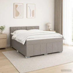 Vidaxl Postelja boxspring z vzmetnico Taupe 160 x 200 cm Blago