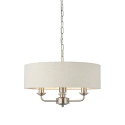 Endon 94361 - Luster na lancu HIGHCLERE 3xE14/40W/230V bež/matni hrom