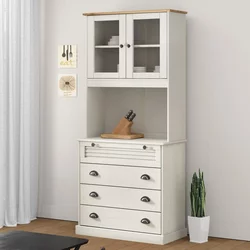 Visoka komoda VIGO bijela 80 x 40 x 176 cm od masivne borovine