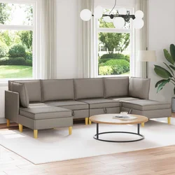 Modularni set sofe sa skladištem 6 pcs Sivosmeđa Tkanina