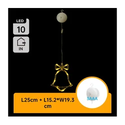 Aigostar - LED božićna dekoracija zvono 18 cm, napajanje 3x AAA