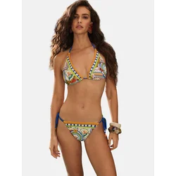 Lipsy Bikini  modra / rjava / rumena / zelena