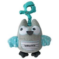 BabyMix pliš glazbena Sova – grey&mint