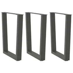 Noge za blagovaonski stol V-oblika 3 kom antracit 70 x (72-73,3) cm čelik