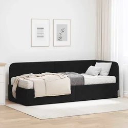 Kutni okvir kreveta Crna 80 x 200 cm tkanina