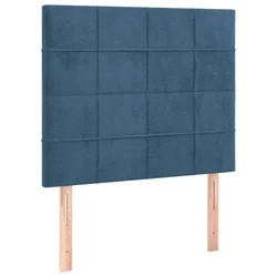Vidaxl Vzglavje postelje temno modro 90x5x118/128 cm žametno