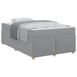 Vidaxl Konstrukcija postelje Svetlo siva 120 x 190 cm blago