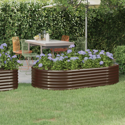 vidaXL Visoka greda iz prašno barvanega jekla 175x100x36 cm rjava