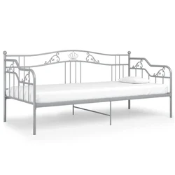 Vidaxl Posteljni okvir siv kovinski 90x200 cm