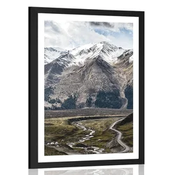 Plakat s paspartujem čudovita gorska panorama - 20x30 white