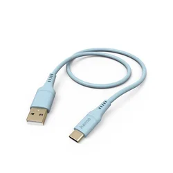 HAMA Fleksibilni polnilni kabel, USB-A - USB-C, 1,5 m, silikonski, modri