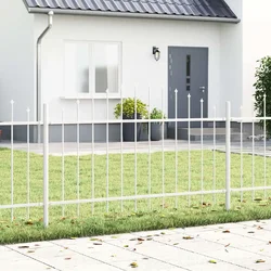 Vrtna Ograda 3 pcs Bijelo 170 x 140 cm Čelik s prahom premazan