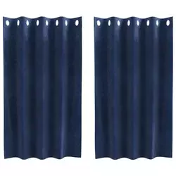 Zavjese za zamračivanje 2 pcs Tamno plava 140 x 140 cm Baršun