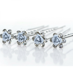 Ukosnica Blue Crystal Flower KP1572
