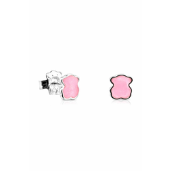 Tous Srebrni uhani medvedki z rožnatim kremenom Icon Color 815433610