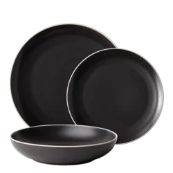 Set krožnikov 18 kosov — Elements Yin & Yang black - W0224
