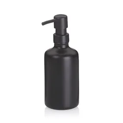 Kela Keramični dozator za milo Leonie, črn, 20,0 cm x 7,5 cm, 300,0 ml