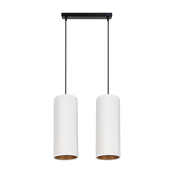 Luster na sajli AVALO 2xE27/60W/230V bela/bakrena