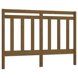 Vidaxl Posteljno vzglavje medeno rjavo 141x4x100 cm trdna borovina