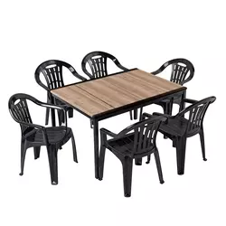 Set vrtnega pohištva Rowen 6+1 pepel-grafit