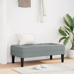 klupa s jastukom Svijetlo siva 113 x 57 x 39 cm tkanina