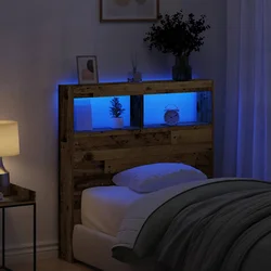 vidaXL Omarica za vzglavje postelje LED starinski les 100x17x102 cm