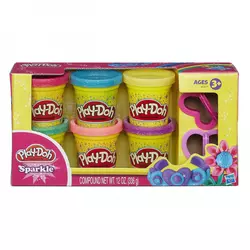 Masa za modeliranje HASBRO A5417, Play-Doh, Sparkle Compound Collection, svjetlucava masa, 6 boja