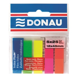 Donau Samolepilni plastični zaznamki 12 x 45 mm - mešanica neonskih barv