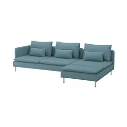 SÖDERHAMN Sofa 4-sed i lenjivac, i bez stranice/Fridtuna tamnosiva-plava