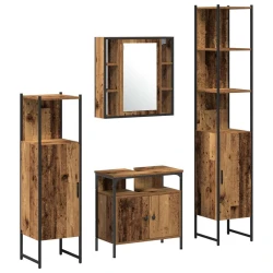 Set namještaja za kupaonicu 4 pcs Staro drvo Konstruirano drvo
